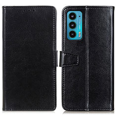 Leather Case Stands Flip Cover Holder A06D for Motorola Moto Edge Lite 5G Black