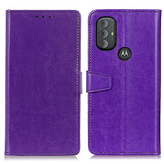 Leather Case Stands Flip Cover Holder A06D for Motorola Moto G Play (2023) Purple