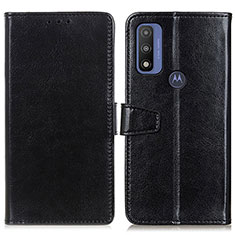 Leather Case Stands Flip Cover Holder A06D for Motorola Moto G Pure Black