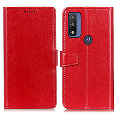 Leather Case Stands Flip Cover Holder A06D for Motorola Moto G Pure Red