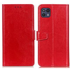 Leather Case Stands Flip Cover Holder A06D for Motorola Moto G50 5G Red