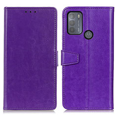 Leather Case Stands Flip Cover Holder A06D for Motorola Moto G50 Purple