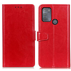 Leather Case Stands Flip Cover Holder A06D for Motorola Moto G50 Red