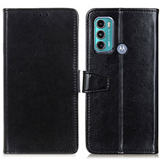 Leather Case Stands Flip Cover Holder A06D for Motorola Moto G60 Black