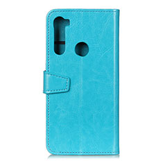 Leather Case Stands Flip Cover Holder A06D for Motorola Moto One Fusion Plus Sky Blue