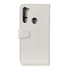 Leather Case Stands Flip Cover Holder A06D for Motorola Moto One Fusion Plus White