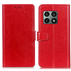 Leather Case Stands Flip Cover Holder A06D for OnePlus 10 Pro 5G Red