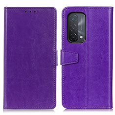 Leather Case Stands Flip Cover Holder A06D for OnePlus Nord N200 5G Purple