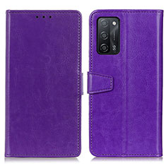 Leather Case Stands Flip Cover Holder A06D for Oppo A56 5G Purple