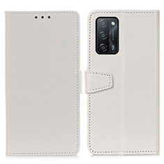 Leather Case Stands Flip Cover Holder A06D for Oppo A56 5G White