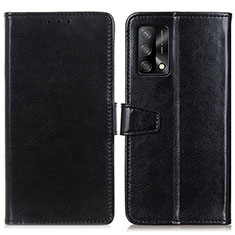 Leather Case Stands Flip Cover Holder A06D for Oppo A74 4G Black