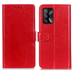 Leather Case Stands Flip Cover Holder A06D for Oppo A74 4G Red