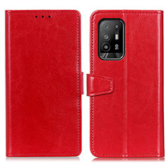 Leather Case Stands Flip Cover Holder A06D for Oppo A94 5G Red