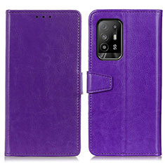 Leather Case Stands Flip Cover Holder A06D for Oppo F19 Pro+ Plus 5G Purple