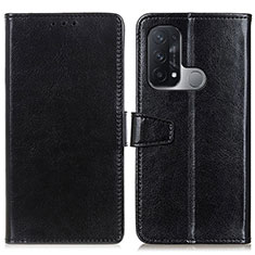 Leather Case Stands Flip Cover Holder A06D for Oppo Reno5 A Black