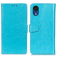 Leather Case Stands Flip Cover Holder A06D for Samsung Galaxy A03 Core Sky Blue