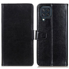 Leather Case Stands Flip Cover Holder A06D for Samsung Galaxy M32 4G Black