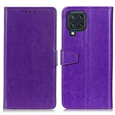Leather Case Stands Flip Cover Holder A06D for Samsung Galaxy M32 4G Purple