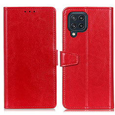 Leather Case Stands Flip Cover Holder A06D for Samsung Galaxy M32 4G Red