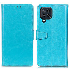 Leather Case Stands Flip Cover Holder A06D for Samsung Galaxy M32 4G Sky Blue