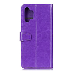 Leather Case Stands Flip Cover Holder A06D for Samsung Galaxy M32 5G Purple