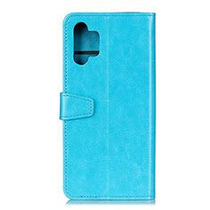 Leather Case Stands Flip Cover Holder A06D for Samsung Galaxy M32 5G Sky Blue