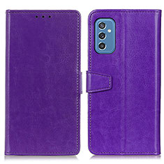 Leather Case Stands Flip Cover Holder A06D for Samsung Galaxy M52 5G Purple