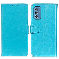 Leather Case Stands Flip Cover Holder A06D for Samsung Galaxy M52 5G Sky Blue