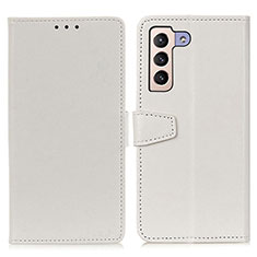 Leather Case Stands Flip Cover Holder A06D for Samsung Galaxy S21 5G White