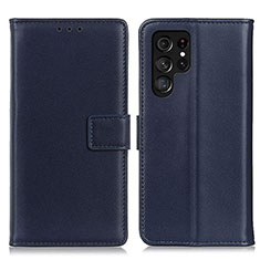 Leather Case Stands Flip Cover Holder A06D for Samsung Galaxy S21 Ultra 5G Blue