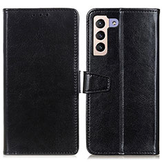 Leather Case Stands Flip Cover Holder A06D for Samsung Galaxy S22 Plus 5G Black