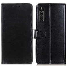 Leather Case Stands Flip Cover Holder A06D for Sony Xperia 10 III Black