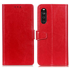 Leather Case Stands Flip Cover Holder A06D for Sony Xperia 10 III Red