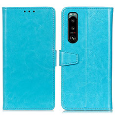 Leather Case Stands Flip Cover Holder A06D for Sony Xperia 5 III Sky Blue