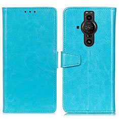Leather Case Stands Flip Cover Holder A06D for Sony Xperia PRO-I Sky Blue