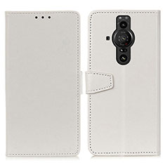 Leather Case Stands Flip Cover Holder A06D for Sony Xperia PRO-I White