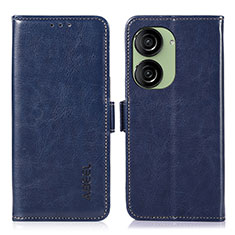 Leather Case Stands Flip Cover Holder A07D for Asus ZenFone 10 Blue