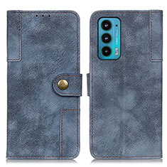 Leather Case Stands Flip Cover Holder A07D for Motorola Moto Edge 20 5G Blue