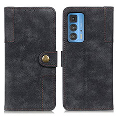 Leather Case Stands Flip Cover Holder A07D for Motorola Moto Edge 20 Pro 5G Black