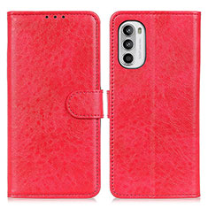 Leather Case Stands Flip Cover Holder A07D for Motorola Moto Edge (2022) 5G Red