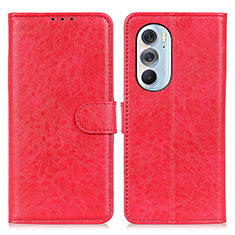 Leather Case Stands Flip Cover Holder A07D for Motorola Moto Edge 30 Pro 5G Red