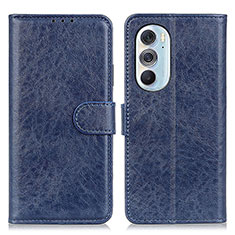 Leather Case Stands Flip Cover Holder A07D for Motorola Moto Edge Plus (2022) 5G Blue