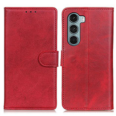 Leather Case Stands Flip Cover Holder A07D for Motorola Moto Edge S30 5G Red
