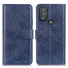 Leather Case Stands Flip Cover Holder A07D for Motorola Moto G Power (2022) Blue