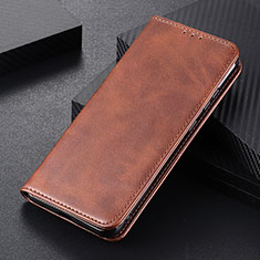 Leather Case Stands Flip Cover Holder A07D for Motorola Moto G14 Brown
