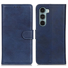 Leather Case Stands Flip Cover Holder A07D for Motorola Moto G200 5G Blue