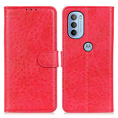 Leather Case Stands Flip Cover Holder A07D for Motorola Moto G41 Red
