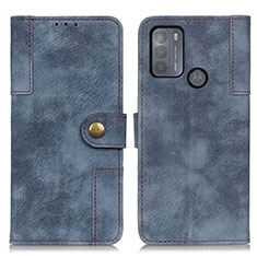 Leather Case Stands Flip Cover Holder A07D for Motorola Moto G50 Blue