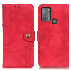 Leather Case Stands Flip Cover Holder A07D for Motorola Moto G50 Red