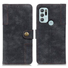 Leather Case Stands Flip Cover Holder A07D for Motorola Moto G60s Black